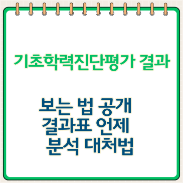 기초학력진단평가 결과, 보는 법 공개 결과표 언제 확인 및 분석 대처법 선생님과 학부모를 위한 2026 최고의 가이드