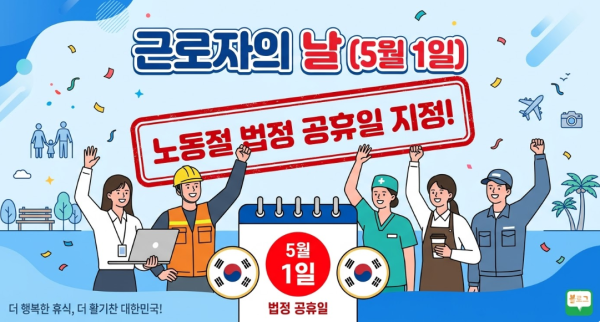 노동절 법정 공휴일 지정, 5월 1일 달라지는 것들