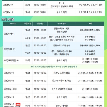 [목동수학학원 / 완벽한수학 ] 2026년 4월 완벽한수학 초등부 시간표 안내 입니다. RSS 대표 이미지