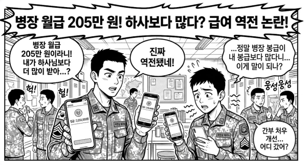 병장 월급 205만 원, 하사보다 많다? 군 급여 역전 논란 총정리