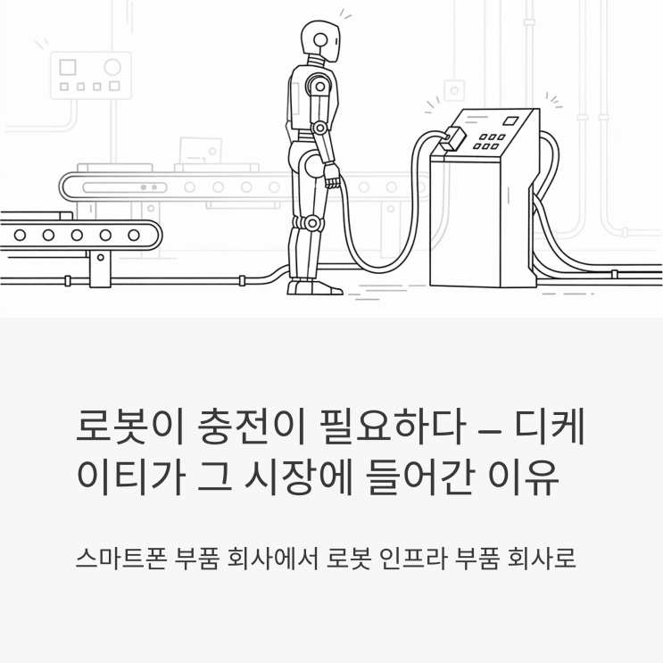 로봇이 충전이 필요하다 — 디케이티가 그 시장에 들어간 이유 : 네이버 블로그