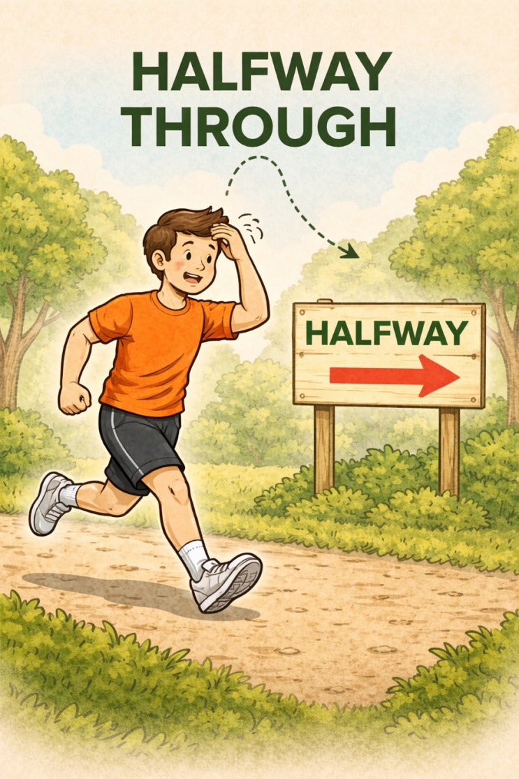 halfway through + 명사 : 네이버 블로그