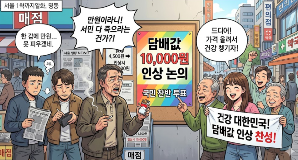 담배값 만원 인상 논의 2026, 2500원→4500원 역사와 세금 총정리