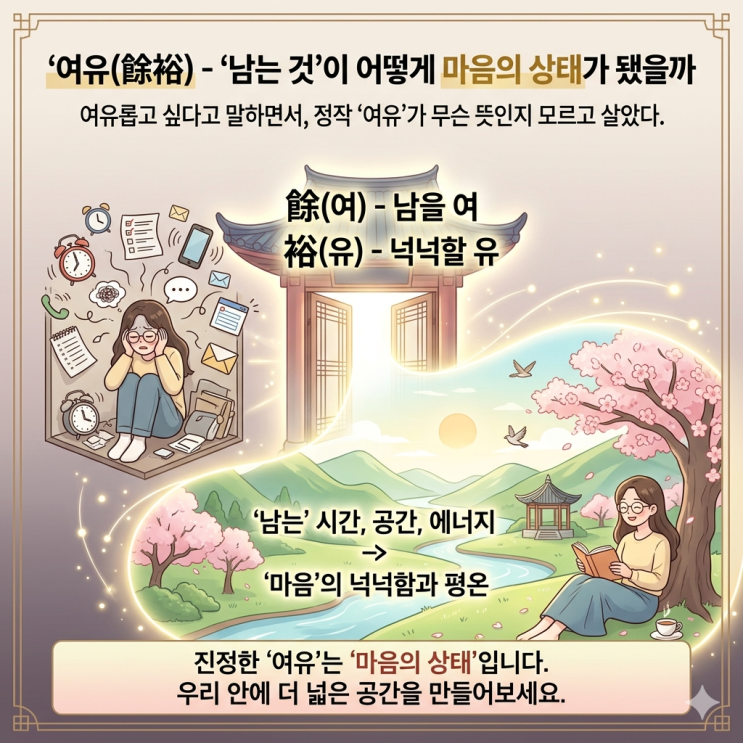 단어 하나의 세계 Episode 9 - 여유(餘裕) '남는 것'이 어떻게 마음의 상태가 됐을까 : 네이버 블로그