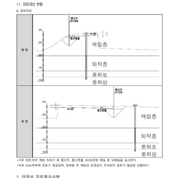 제방 안정성 검토(제체 및 호안 비탈면 구조검토 가능)