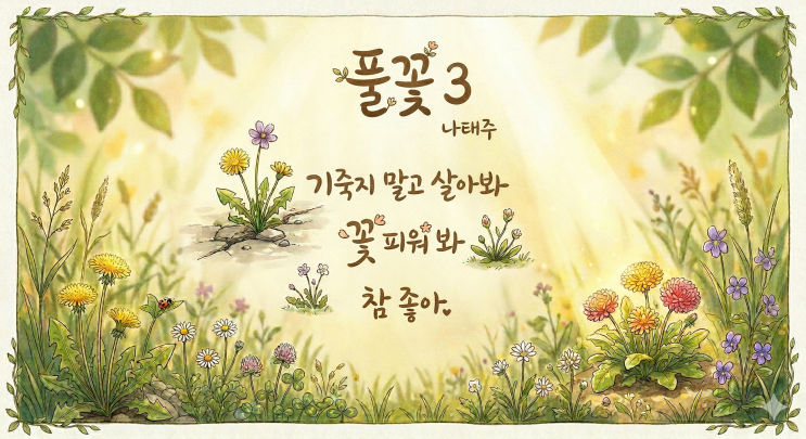 나태주 풀꽃 시 감상｜자세히 보면 사랑이 되는 이유, 관계를 바꾸는 짧고 좋은 시 : 네이버 블로그