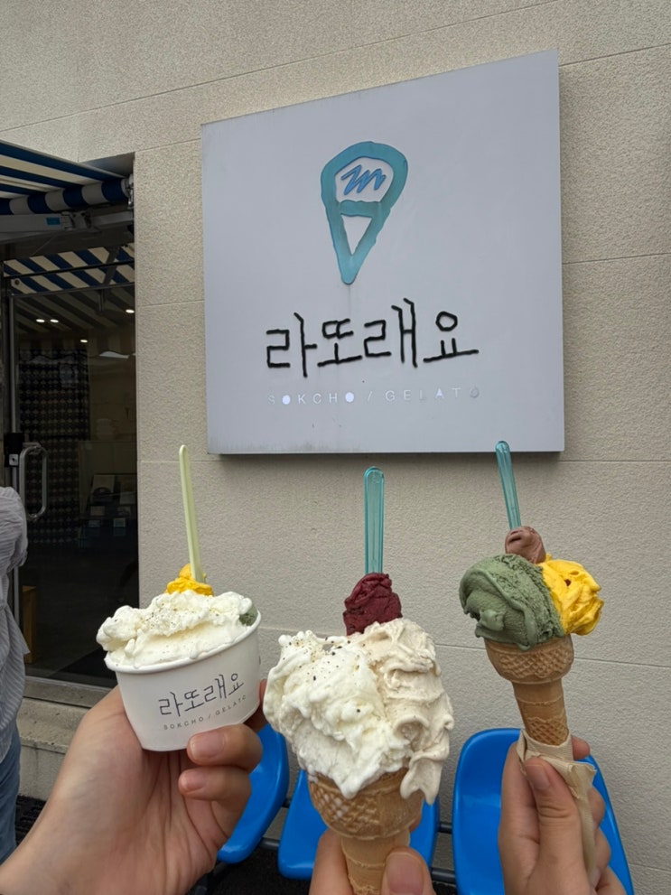 세 명의 친구들과 떠나는 1박2일 속초 먹기록(물회, 젤라또, 닭강정, ....