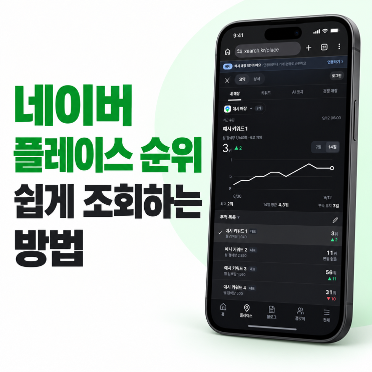 네이버 플레이스 순위 조회 아는법 사이트 소개 내돈내산 (w. 대표키워드잡는법) 대표 이미지