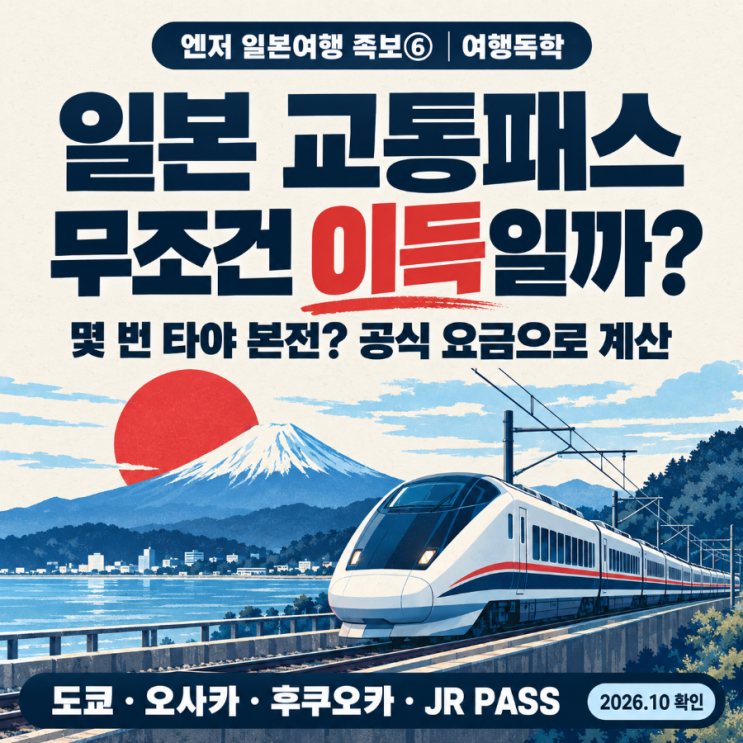 《엔저 일본여행 족보⑥》일본 교통패스, 몇 번 타야 본전일까? 🚇 도쿄·오사카·후쿠오카 가성비 족보 : 네이버 블로그