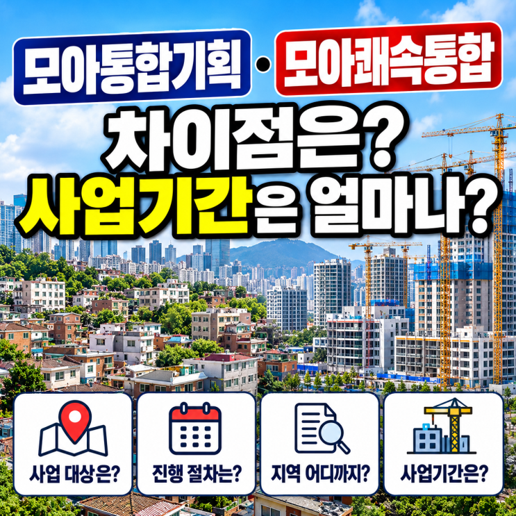 모아통합기획·모아쾌속통합 차이｜모아타운 재개발 사업기간 얼마나 빨라질까? : 네이버 블로그