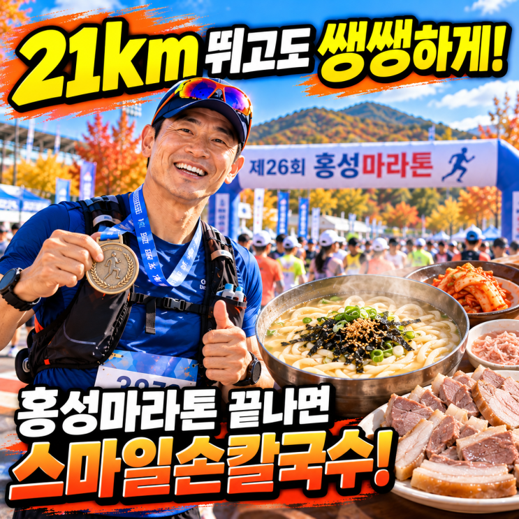 홍성마라톤 하프, 기록보다 체력! 완주 후 광천 맛집까지 즐기자