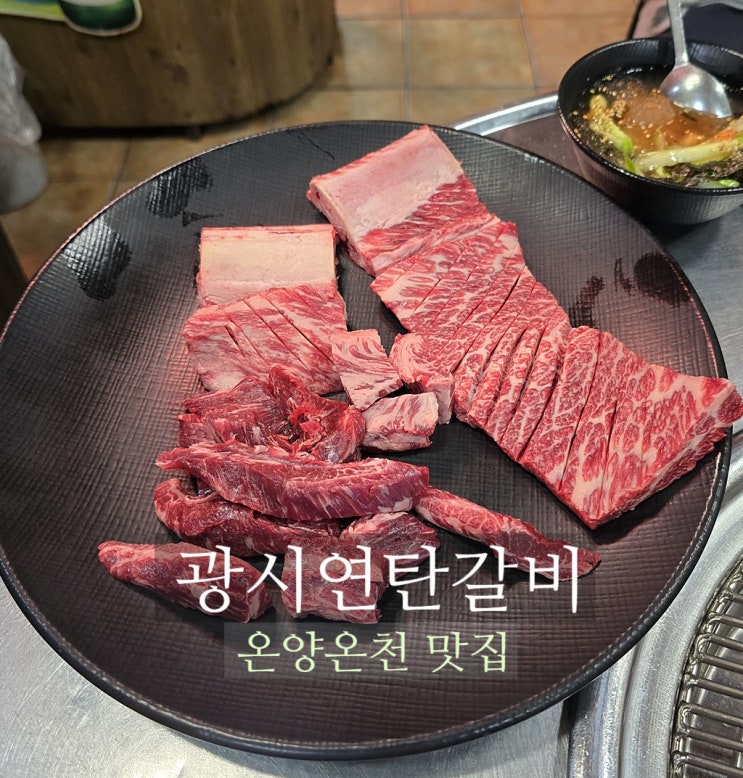 온양온천 맛집 광시연탄갈비 한우 생갈비 육회 후기