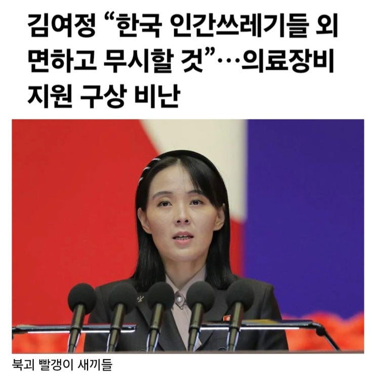 대한민국을 인간 쓰레기라고 말한 김여정 : 네이버 블로그