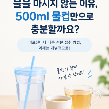 요양원 어르신, 물을 마시지 않는 이유가 있습니다｜500ml 물컵만 고집하면 안 되는 이유