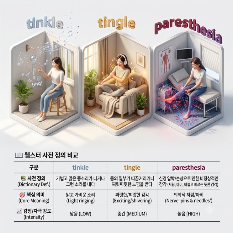 팅클 tinkle, 팅글 tingle, paresthesia 뜻, 비교 : 네이버 블로그