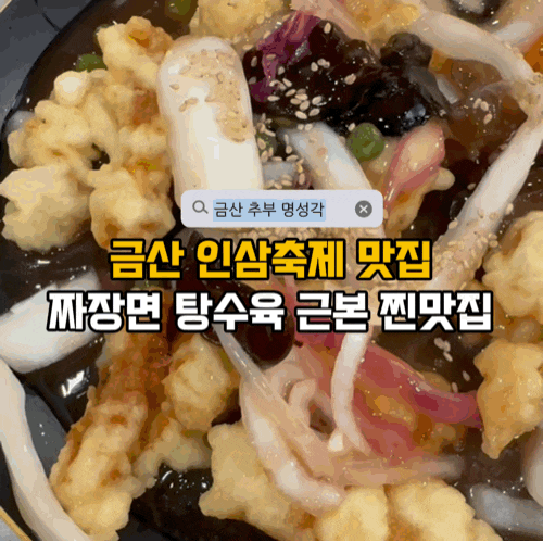 금산인삼축제맛집 찾다가 들른 추부 명성각, 짜장면 곱빼기와 탕수육 내돈내산