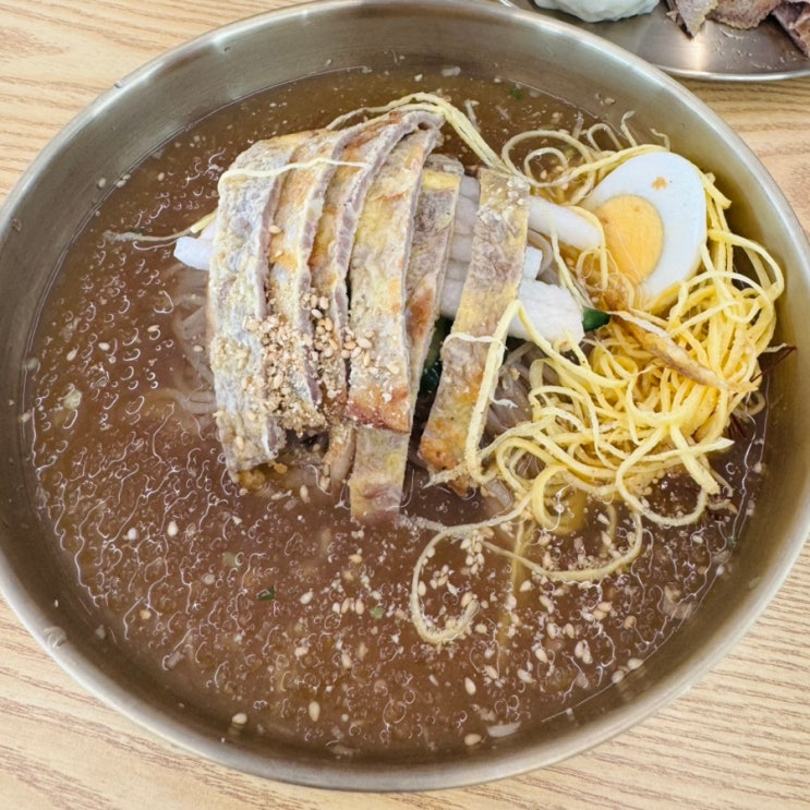 충남 금산 맛집 박군자 진주냉면 내돈내산 금산인삼축제 차로 5분 섞어면 육전 만두 후기