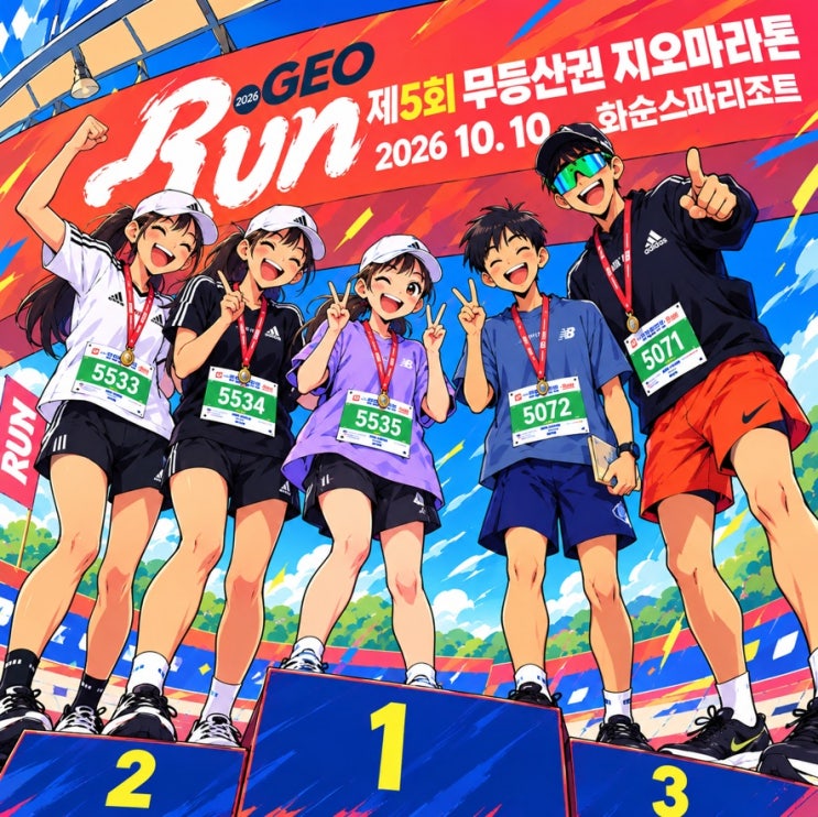 5km 대회. "2026 제5회 무등산권 지오 마라톤 (5.18km)" - 2026.10.10 (with Family)