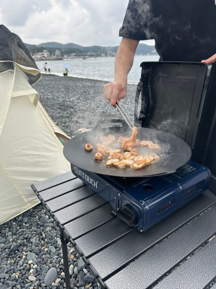 캠핑로그 02 I 울산 주전몽돌해변 취사가능한 부산근교 바다캠핑