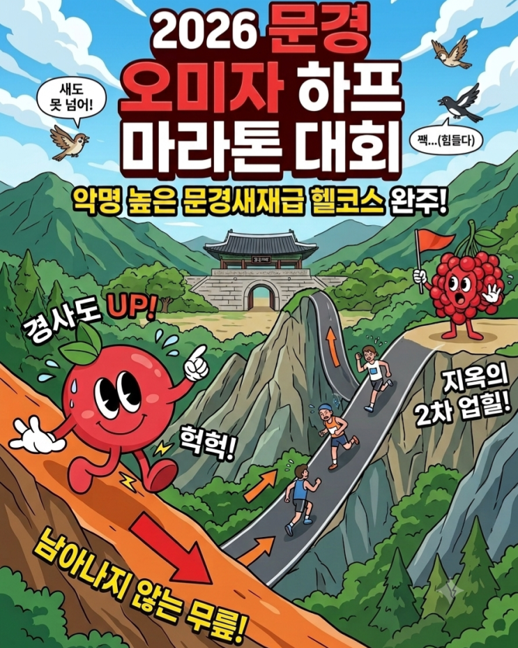 문경새재급 업힐,, 2026 문경 오미자 하프 마라톤 대회 정경, 소감
