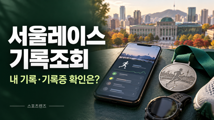 서울레이스 기록조회, 완주 후 내 기록·기록증 어디서 확인할까?