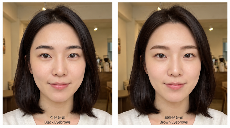 흑발에는 검은 눈썹이 정답일까요? 머리색보다 중요한 눈썹 색 선택법 🌿 : 네이버 블로그