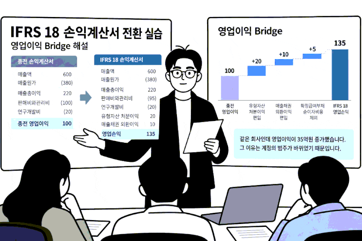 IFRS 18 손익계산서 전환 실습, 영업이익 Bridge 해설 (K-IFRS 18호 연습 Chatgpt.site) : 네이버 블로그