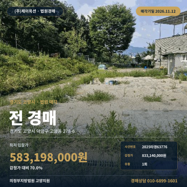 고양시 덕양구 고양동 농사땅 농지 경매 부동산경매 2025타경63776 썸네일