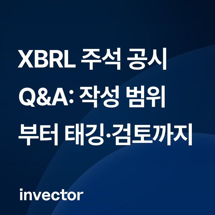 XBRL 주석 공시 Q&A: 작성 범위부터 태깅·검토까지 (ft. 금감원 가이드) : 네이버 블로그