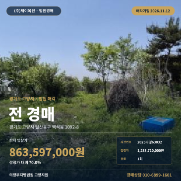 고양시농지경매 백석동 건물제외 2025타경63032 썸네일