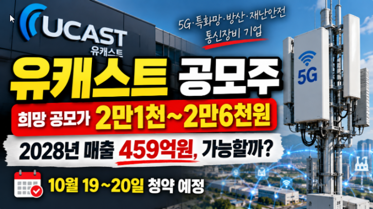 [유캐스트 공모주] 희망공모가 2만1천~2만6천원｜2025년 매출 59억원인데 2028년 459억원 가능할까? : 네이버 블로그