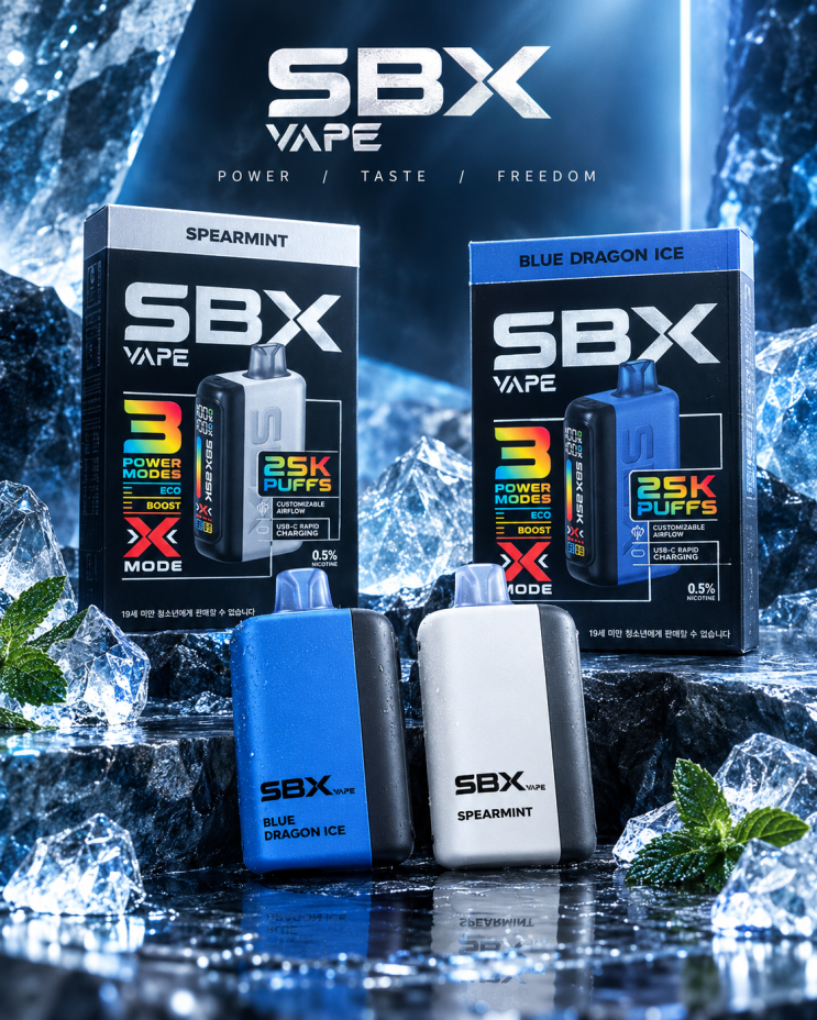 SBX 25K 일회용전자담배 후기 | 블루드래곤아이스·스피아민트 : 네이버 블로그