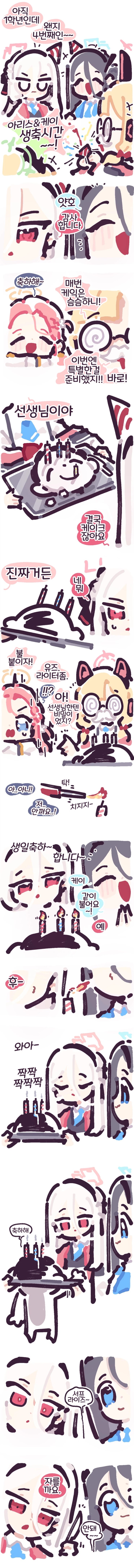 블루 아카이브 만화) 아리스와 케이의 4번째 생일 축하 : 네이버 블로그