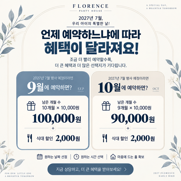 [성남돌잔치] 같은 행사 날짜라도, 예약 시기에 따라 혜택이 달라져요! : 네이버 블로그