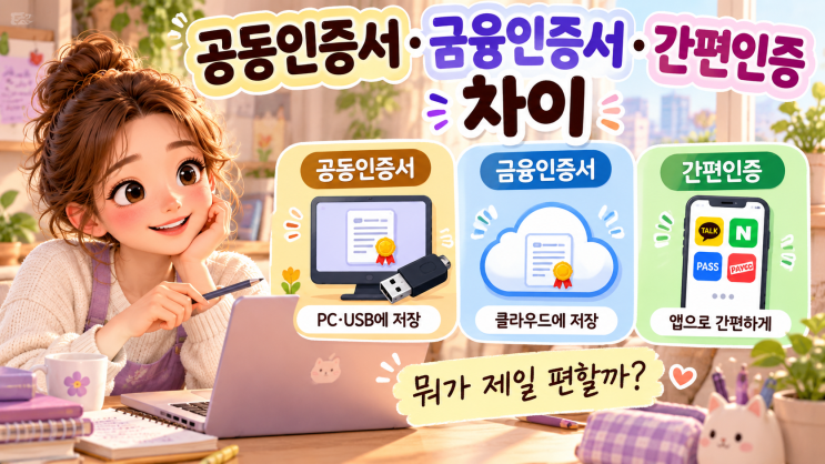 공동인증서·금융인증서·간편인증 차이, 뭐가 제일 편할까? : 네이버 블로그