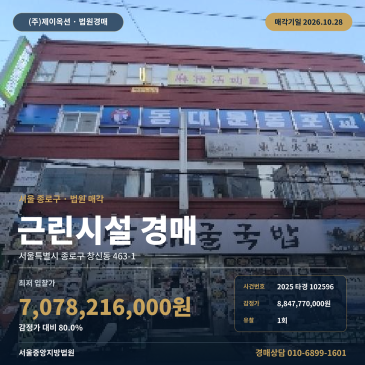 서울점포경매·근린생활시설ㅣ종로구 창신동 463-1ㅣ2025타경102596 썸네일