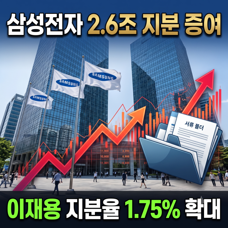 삼전 폭락의 이유일까.. : 삼성전자 이재용 증여 공시: 홍라희 2.6조 규모 지분 이전 및 지분율 : 네이버 블로그