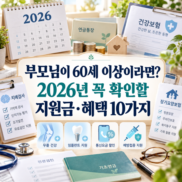부모님이 60세 이상이라면? 2026년 꼭 확인할 지원금·혜택 10가지 : 네이버 블로그