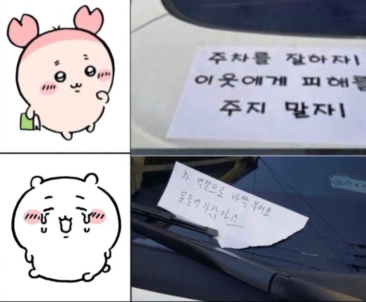 치이카와로 보는 주차 갈등 해결법 : 네이버 블로그