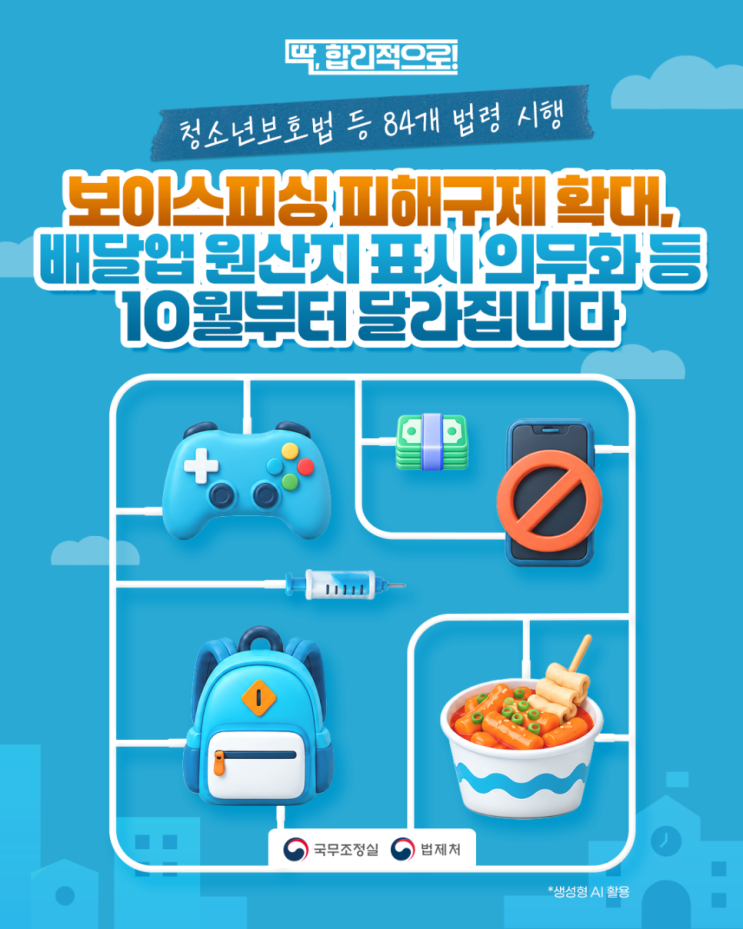 [알려드립니다 규제혁신] 보이스피싱 피해구제 확대, 배달앱 원산지 표시 의무화 등 10월부터 달라집니다 | 딱,합리적으로👓 ...