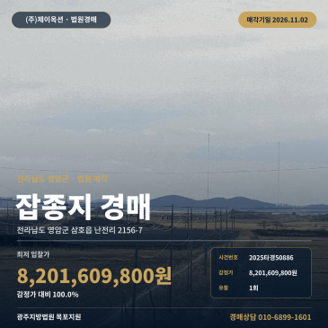 전남 영암군 삼호읍 난전리 잡종지 부지 경매 2025타경50886 썸네일