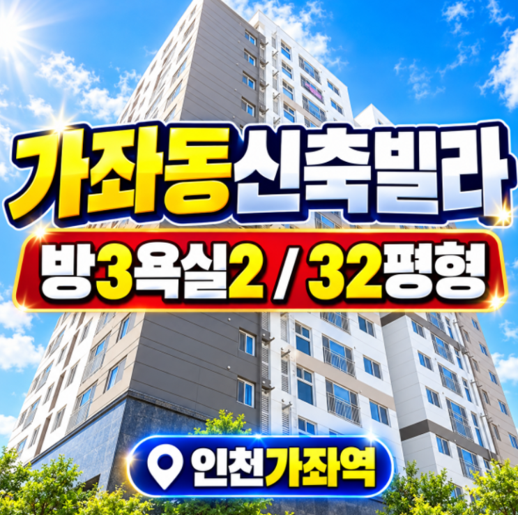 가좌동신축빌라 32평형 방3개, 인천 가좌역 1분 둘러본 날 : 네이버 블로그