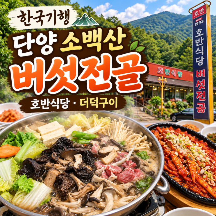 한국기행 단양 소백산 능이 버섯전골 맛집, 풍기 더덕구이까지 호반식당 : 네이버 블로그