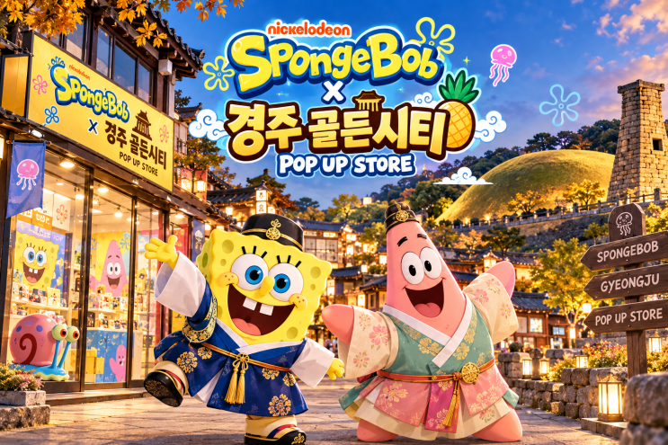 스폰지밥 X 경주 골든시티 팝업스토어｜10월 일정·MD·그리팅·드론쇼·사전예약 총정리 : 네이버 블로그