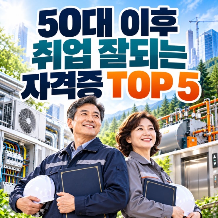 🧰 50대 이후 취업 잘되는 자격증 TOP 5｜정부 데이터로 확인한 현실적인 재취업 자격증 : 네이버 블로그