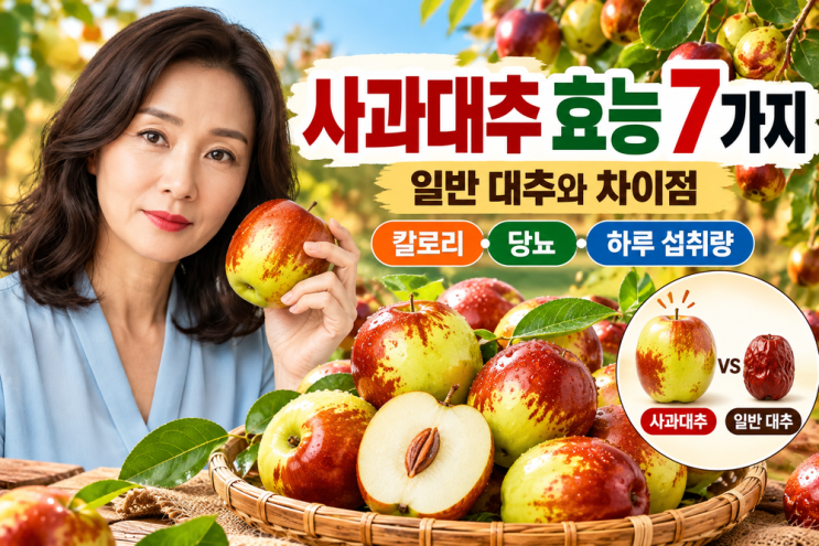 사과대추 효능 7가지 — 일반 대추와 차이점, 칼로리·당뇨·하루 섭취량 총정리 : 네이버 블로그