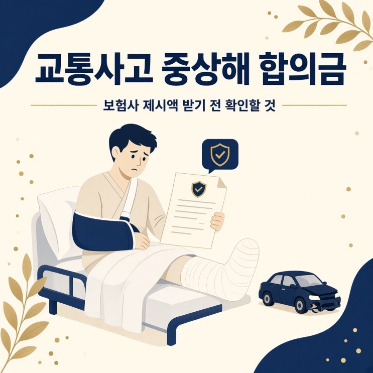 교통사고 중상해 합의금, 보험사 제시액 받기 전 확인할 것 : 네이버 블로그