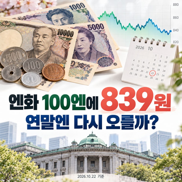 100엔에 840원도 안 된다…엔화 환율, 연말에는 다시 오를까? : 네이버 블로그