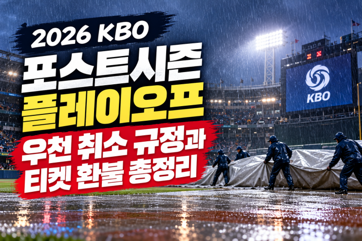 2026 KBO 포스트시즌 플레이오프 우천 취소 규정 및 티켓 환불 총정리 : 네이버 블로그