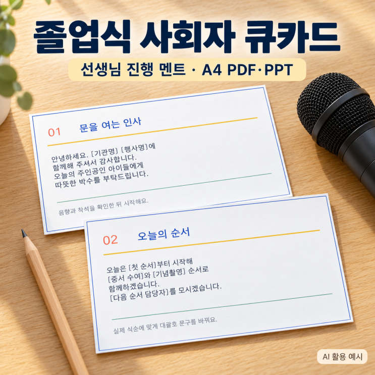 졸업식 사회자 대본｜긴 원고 대신 순서대로 읽는 큐카드 PDF·PPT : 네이버 블로그
